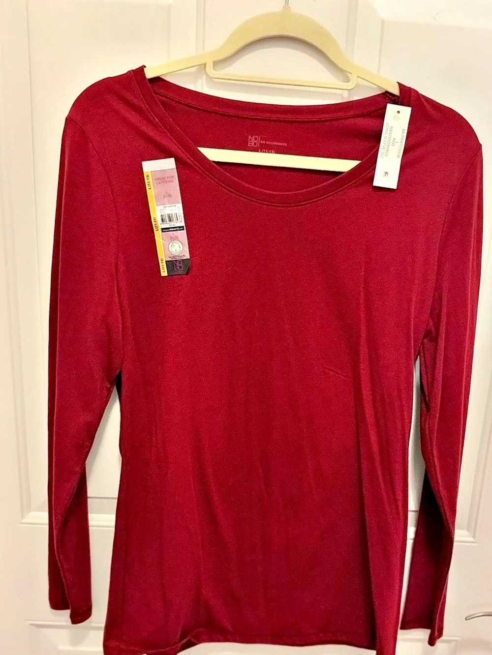 A New Day Long Sleeve Tee in Red Size Large NWT